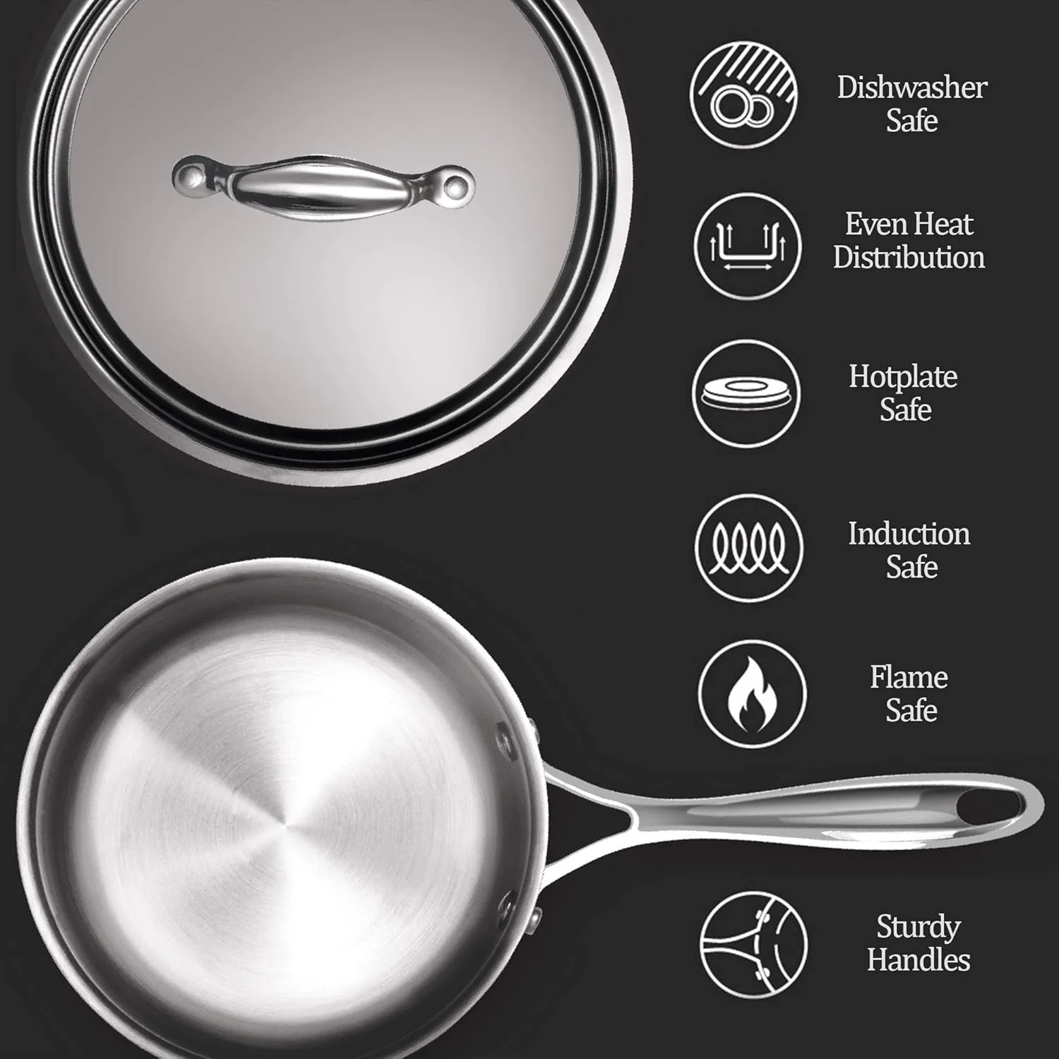 Personalized Sauce Pan With Lid - Triply (Milton Procook) - Image 8