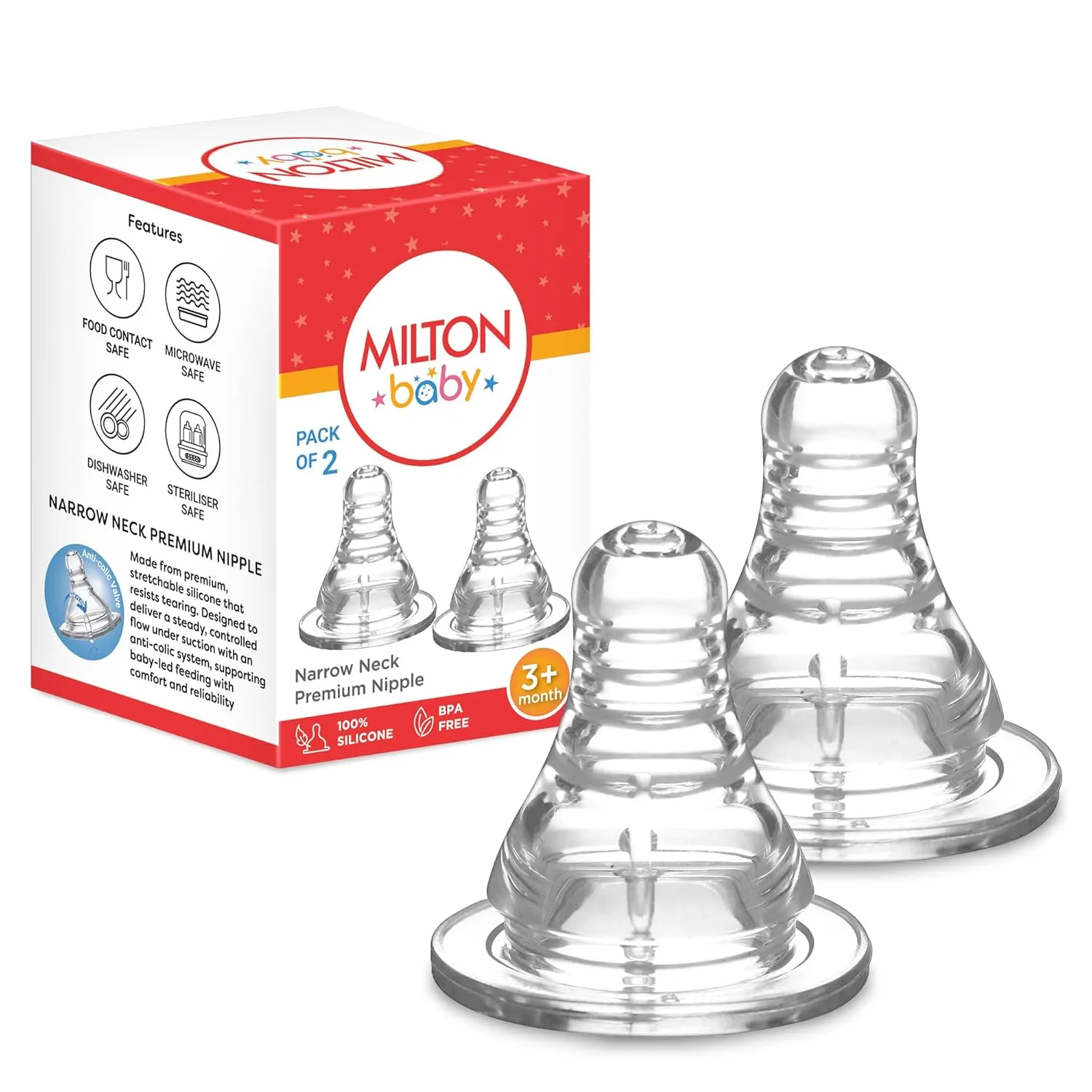 Premium Narrow Neck Nipple for Baby - Image 3