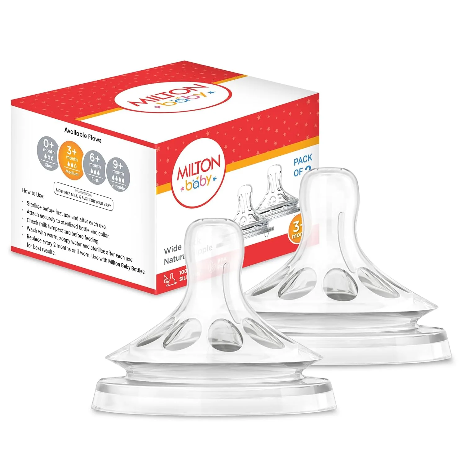 Premium Wide Neck Nipple for Baby - Image 2