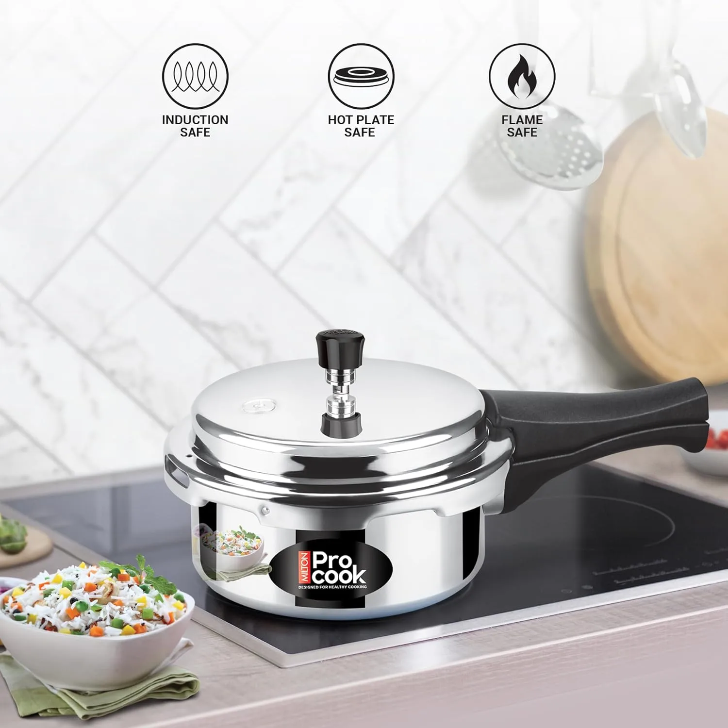 Pressure Cooker Aluminium Outer Lid Induction (Milton Procook) - Image 3