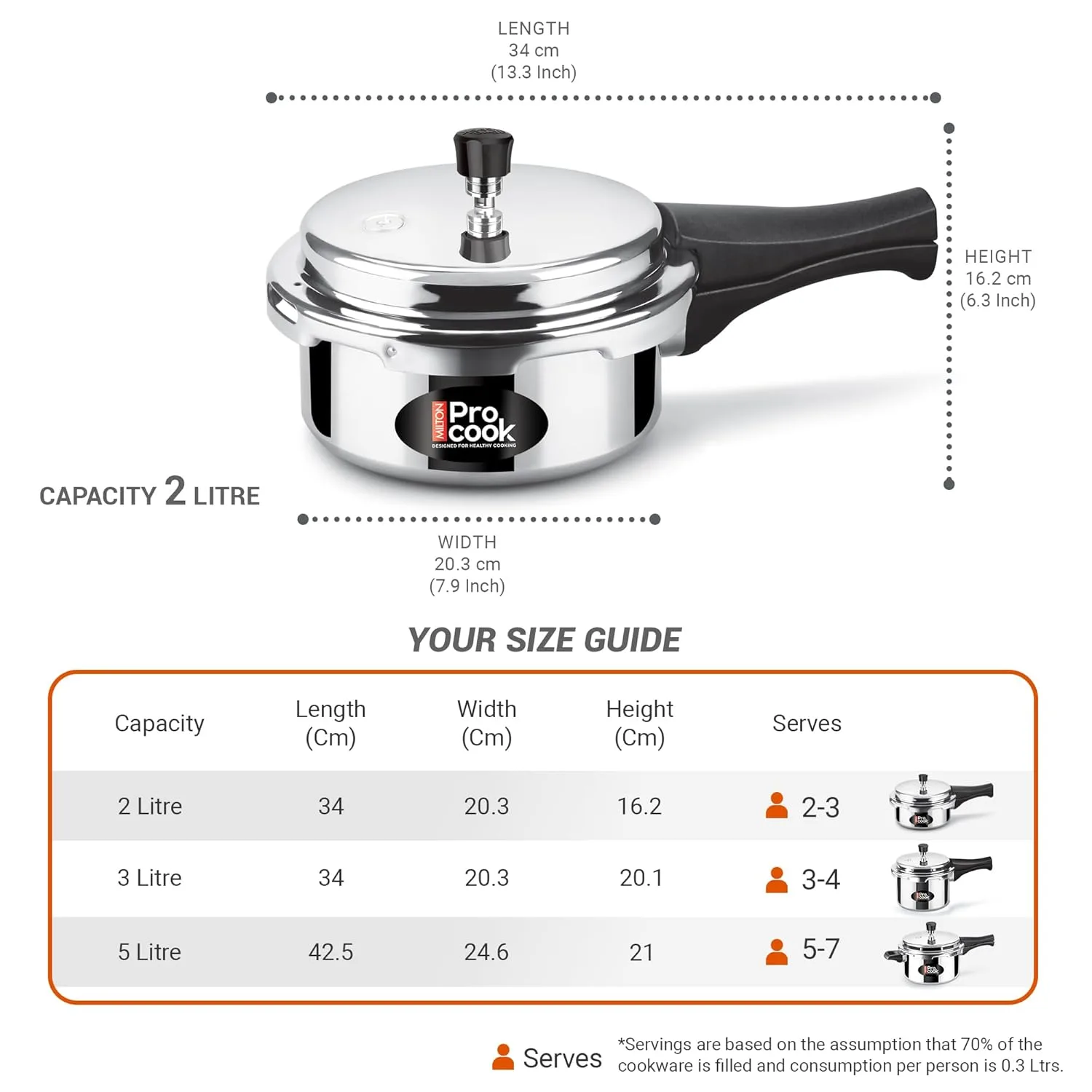 Pressure Cooker Aluminium Outer Lid Induction (Milton Procook) - Image 4