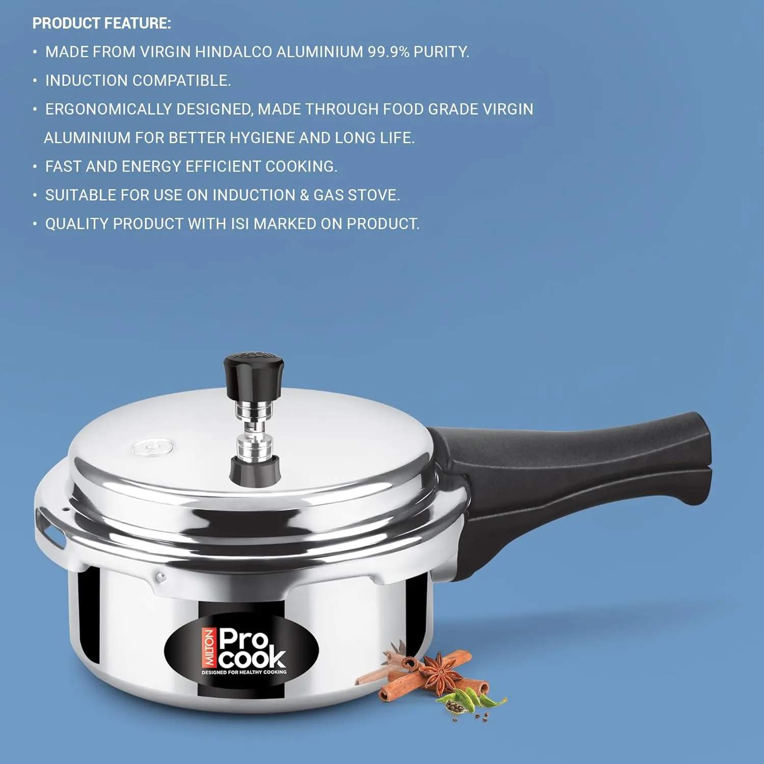 Pressure Cooker Aluminium Outer Lid Induction (Milton Procook) - Image 9