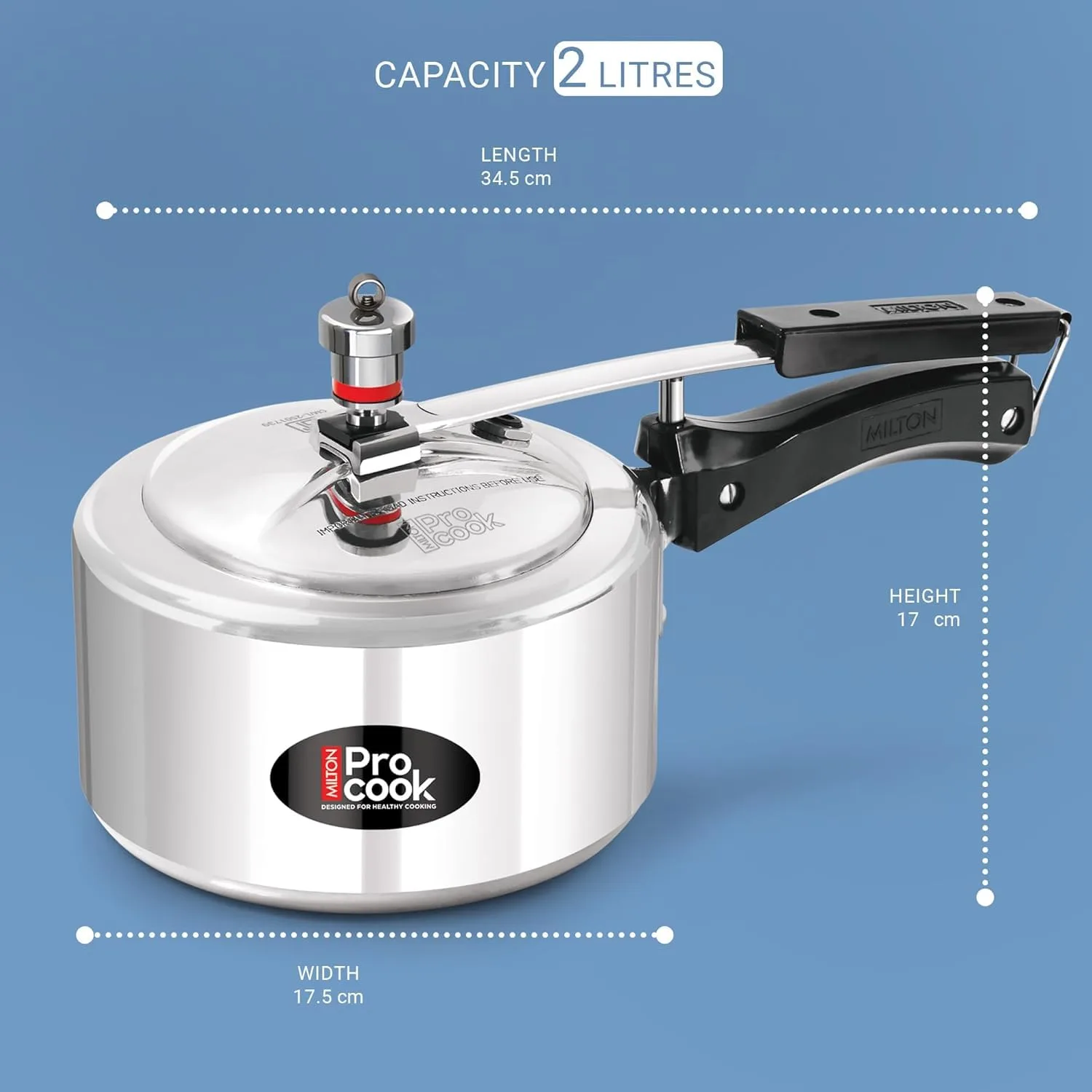 Pressure Cooker Inner Lid Aluminium Induction (Milton Procook) - Image 3