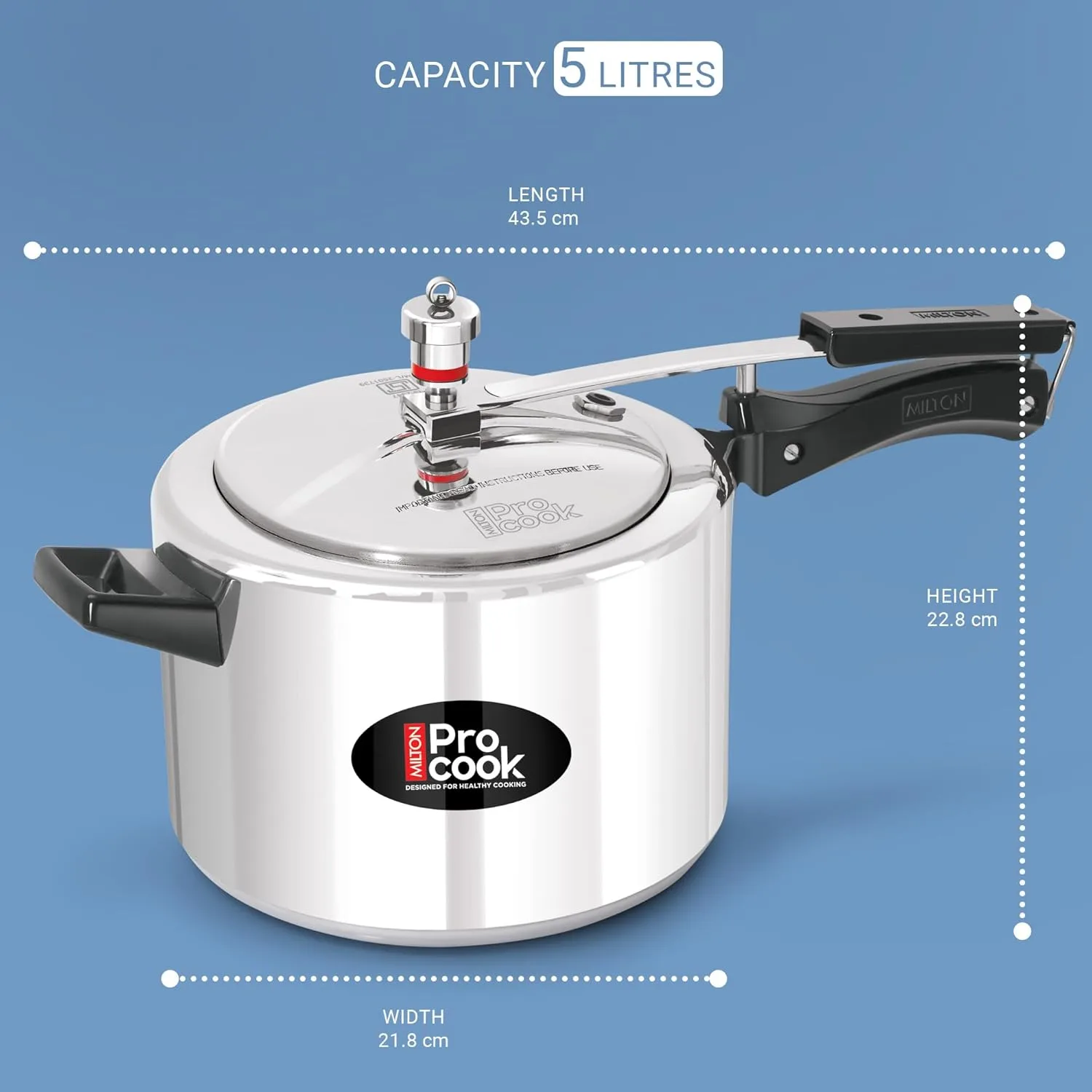 Pressure Cooker Inner Lid Aluminium Induction (Milton Procook) - Image 5