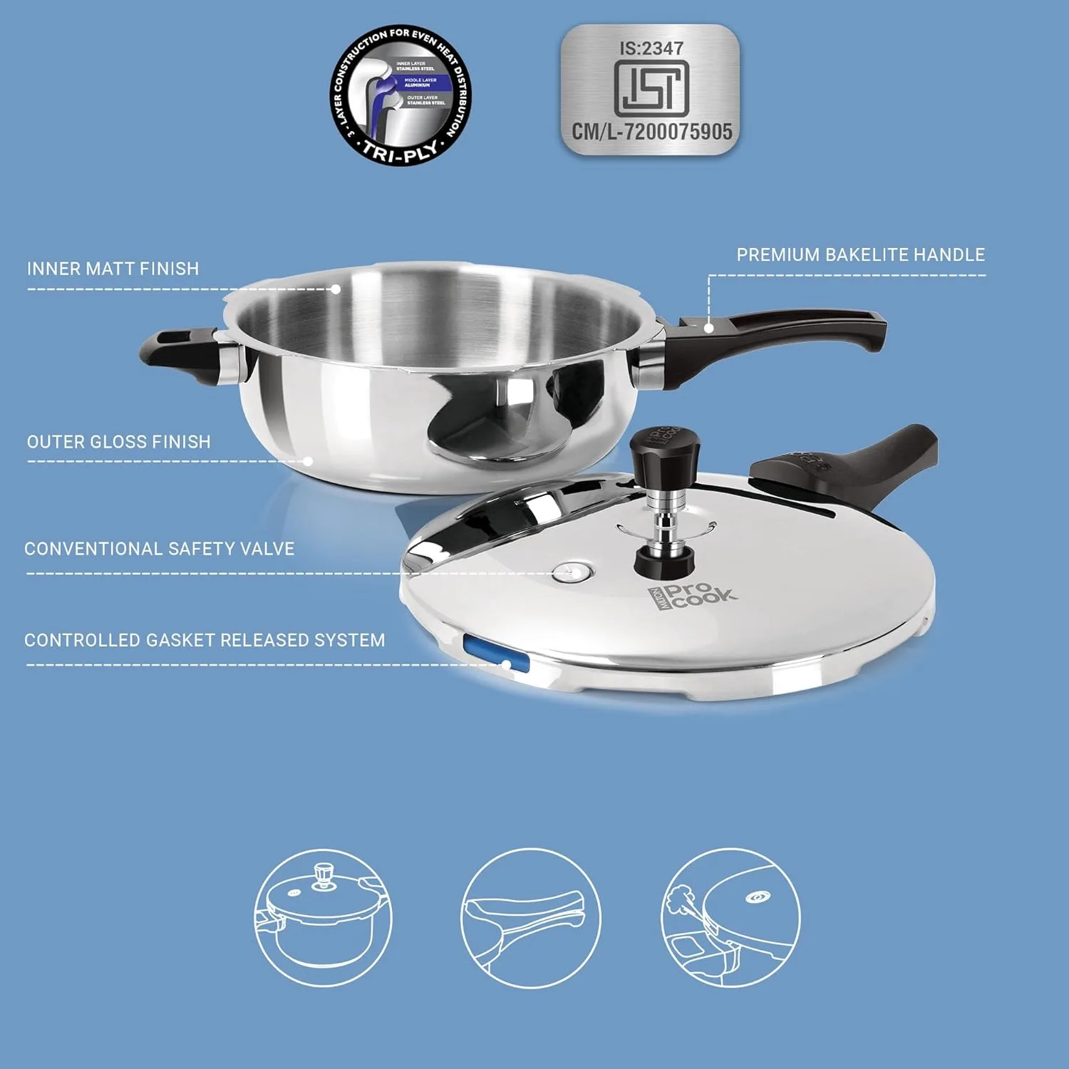 Triply Pressure Cooker (Milton Procook) - Image 7