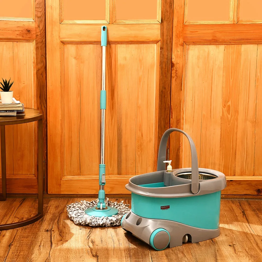 Prime Spin Mop with Big Wheels and Stainless Steel Wringer (Spotzero by Milton)