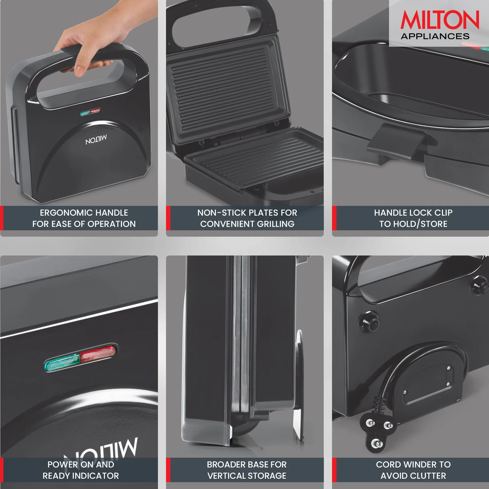 Sandwich Griller HSG022 (Milton) - Image 5