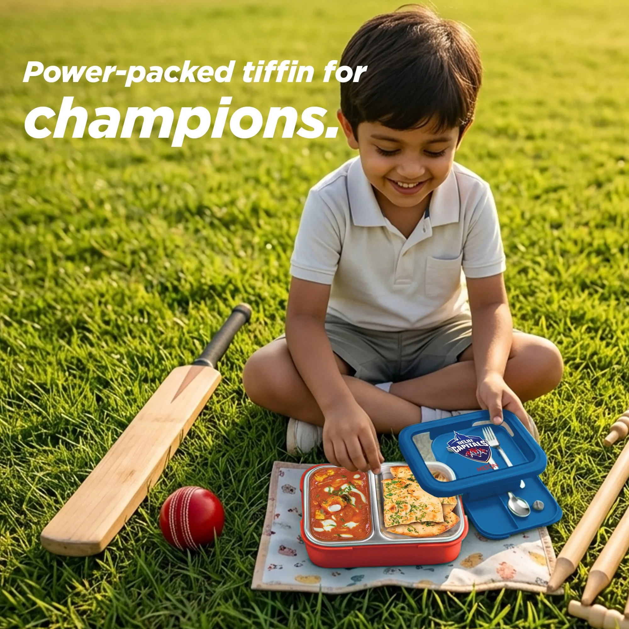 Sports Ethan 2 UV Printing Steel Thermoware Lunchbox - Delhi Capitals (DC) - Milton - Image 6