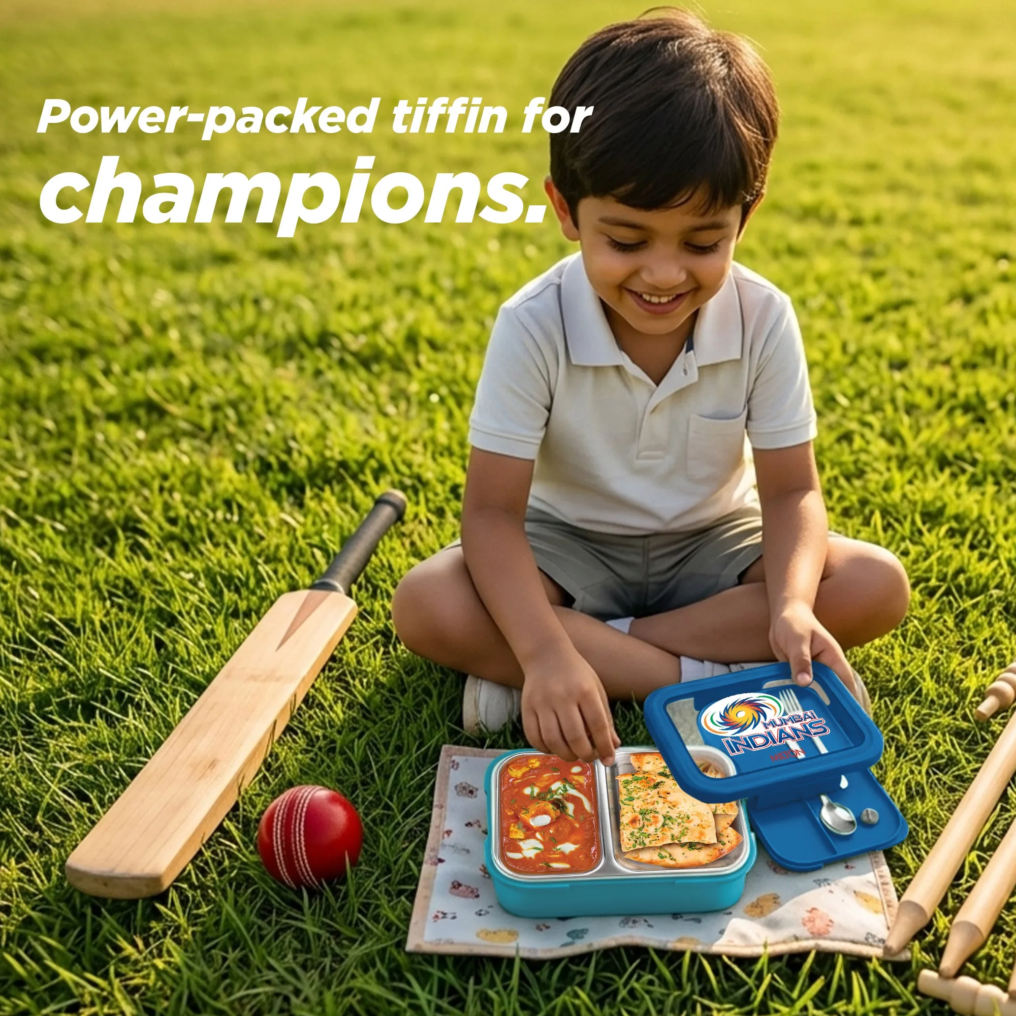 Sports Ethan 2 UV Printing Steel Thermoware Lunchbox - Mumbai Indians (MI) - Milton - Image 4