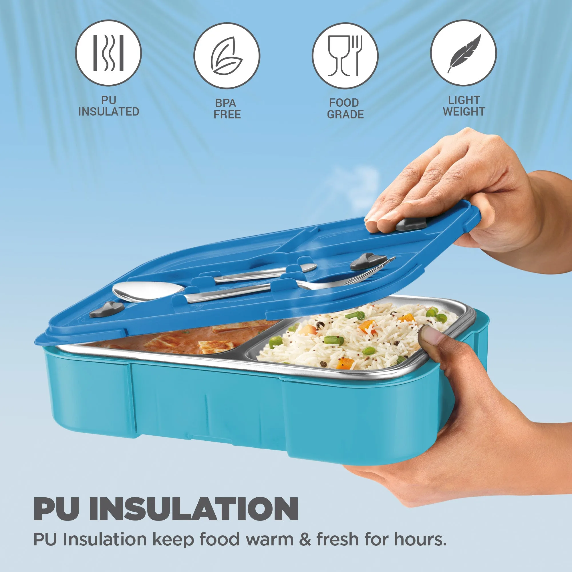 Sports Ethan 2 UV Printing Steel Thermoware Lunchbox - Mumbai Indians (MI) - Milton - Image 5