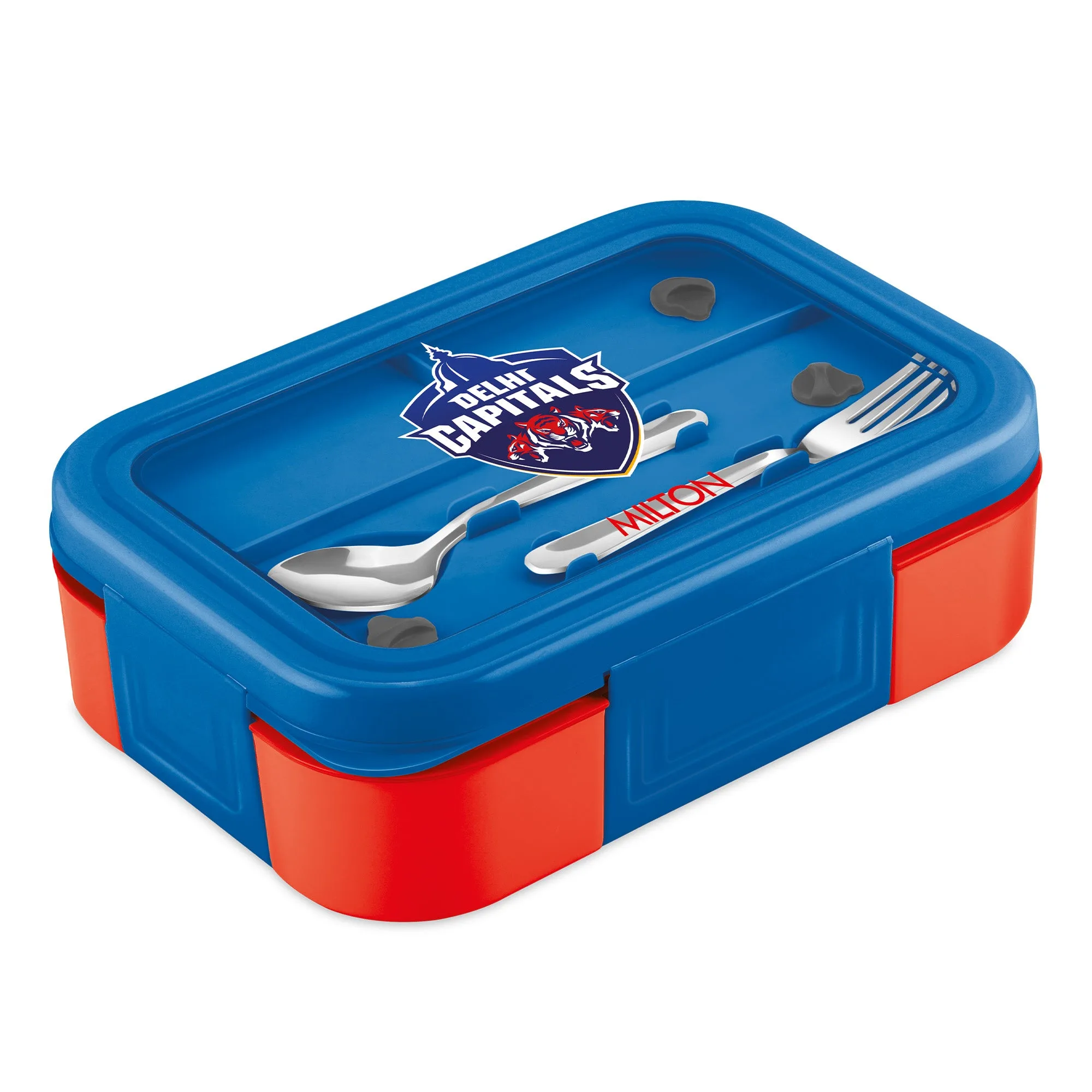 Sports Ethan 3 UV Printing Steel Thermoware Lunchbox - Delhi Capitals (DC) - Milton - Image 1