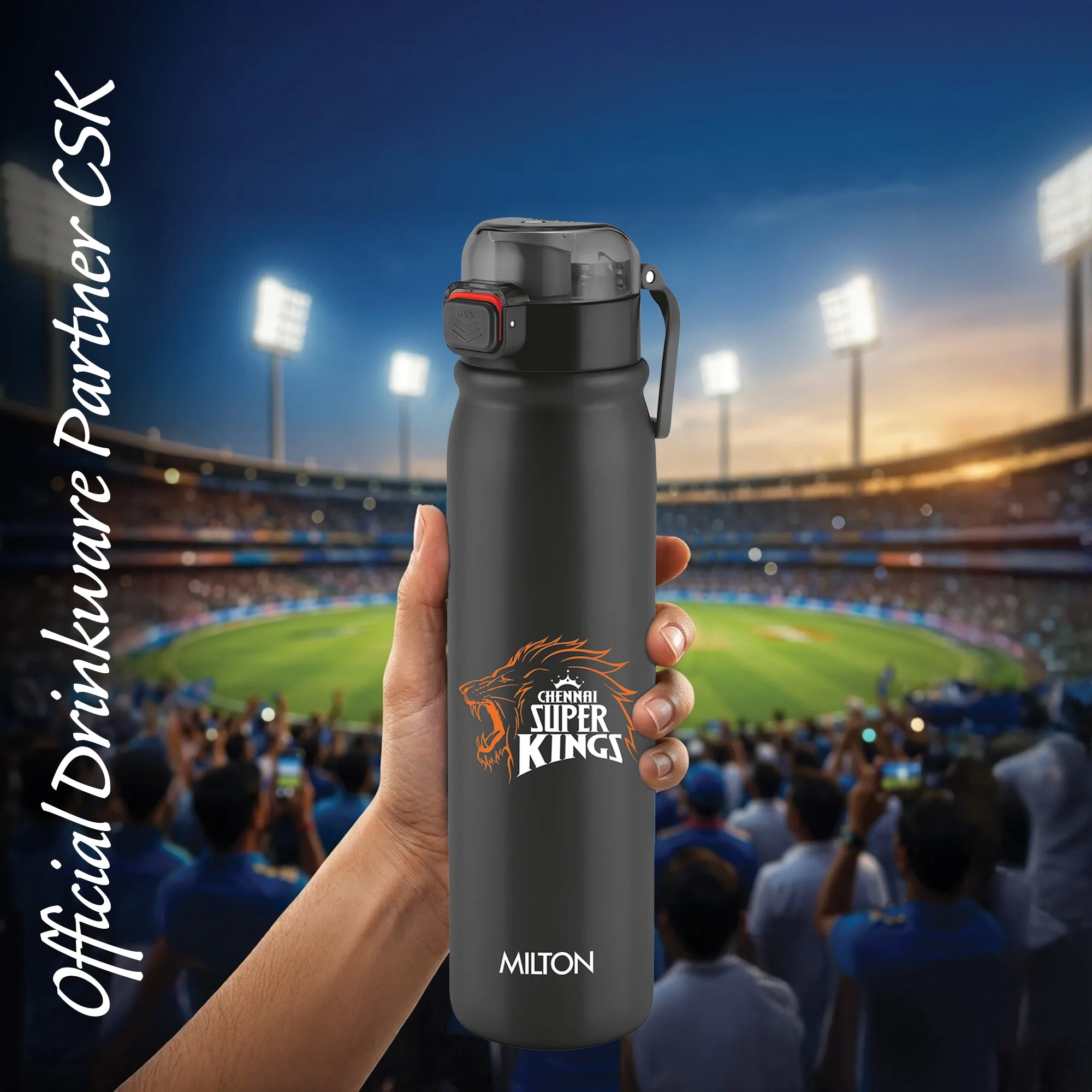 Sports Reva UV Printing Stainless Steel Bottle - Chennai Super Kings (CSK) - Milton - Image 2