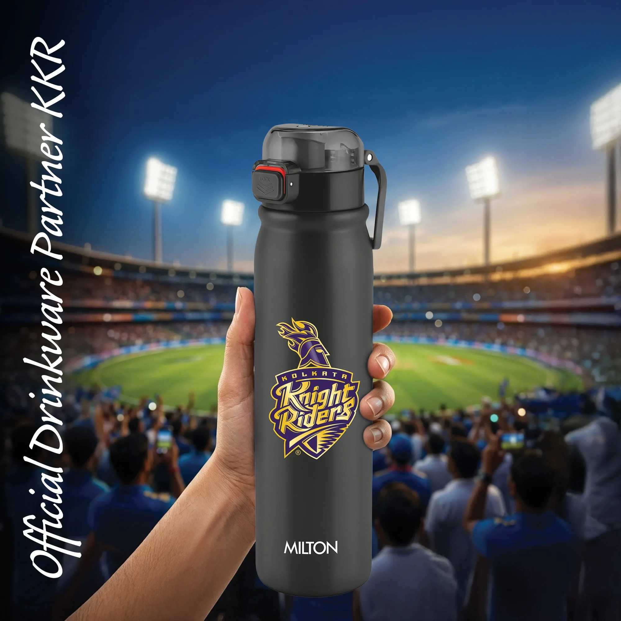 Sports Reva UV Printing Stainless Steel Bottle - Kolkata Knight Riders (KKR) - Milton - Image 2