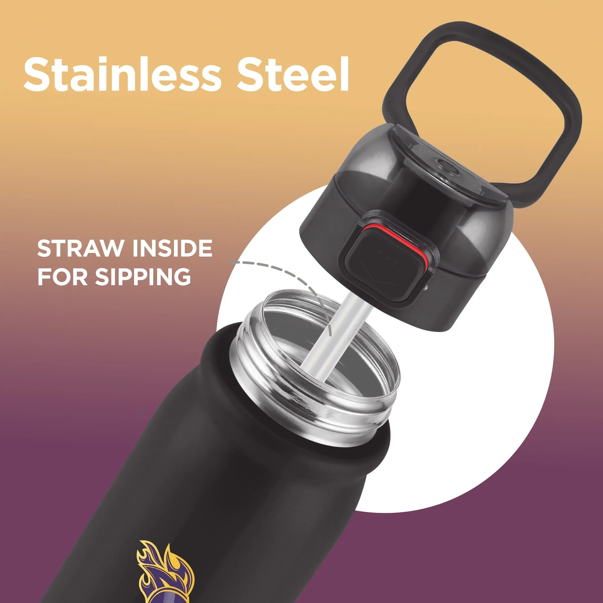 Sports Reva UV Printing Stainless Steel Bottle - Kolkata Knight Riders (KKR) - Milton - Image 6