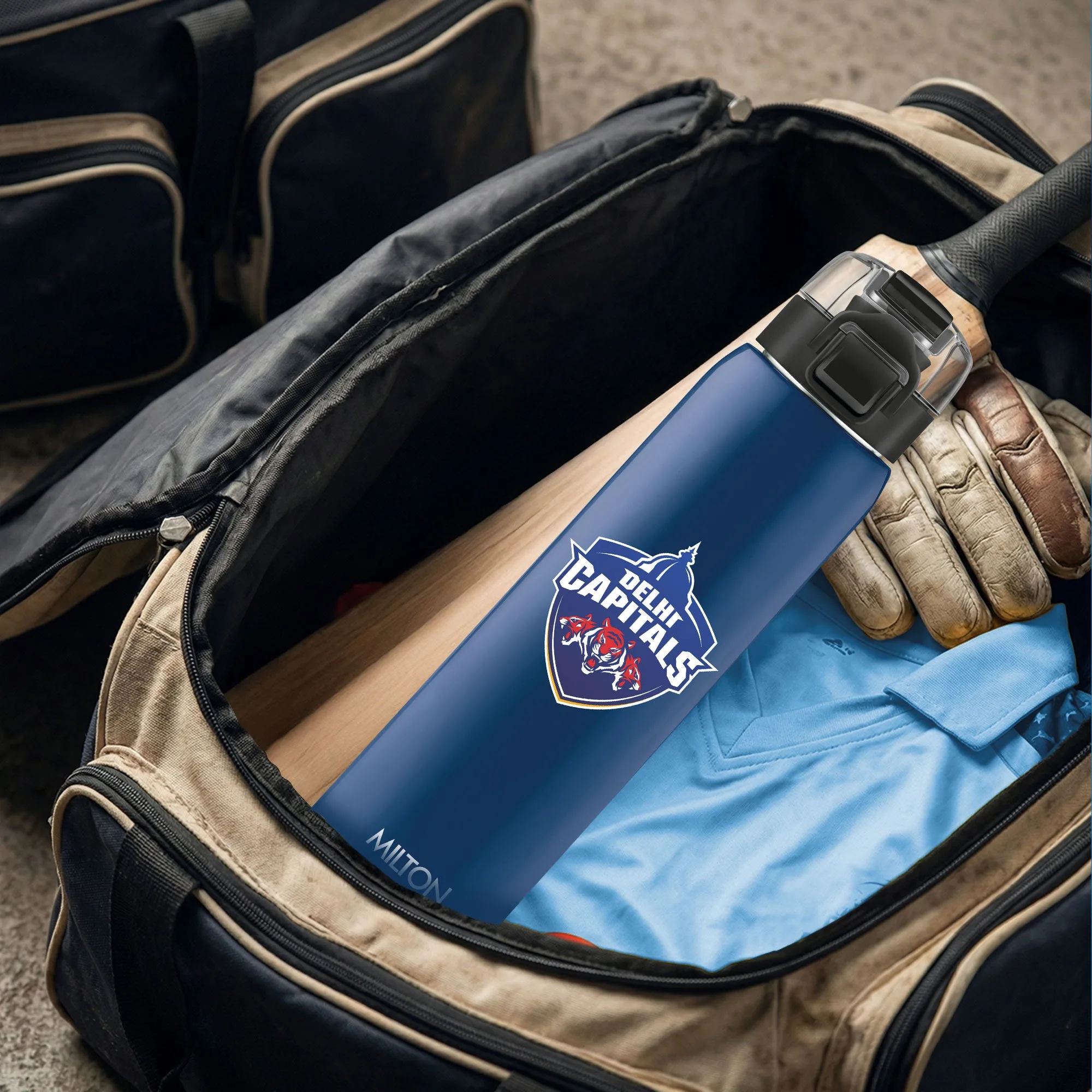 Sports Steel Edge UV Printing Thermoware Bottle With Twin Lid - Delhi Capitals (DC) - Milton - Image 13