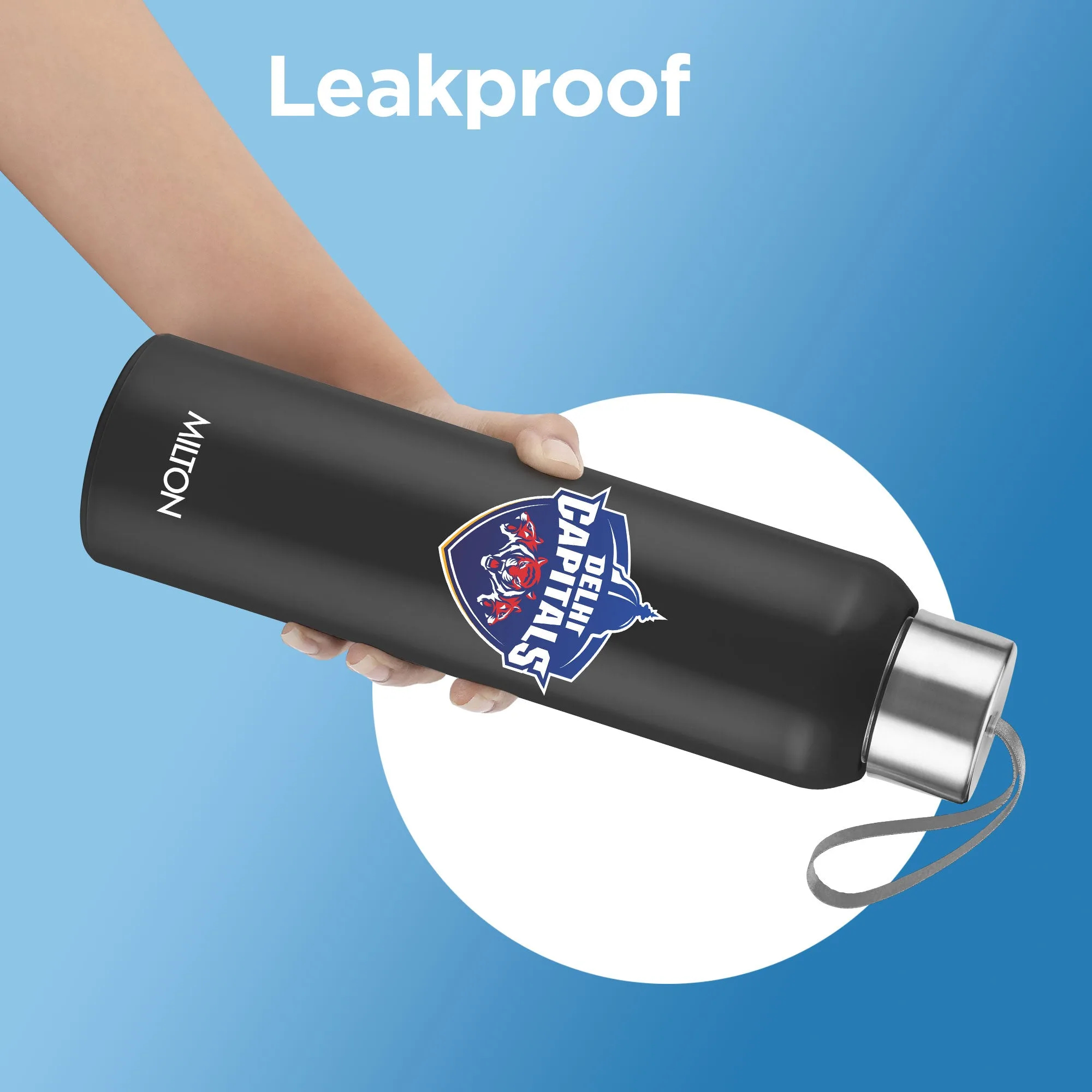 Sports Steel Halo UV Printing Water Bottle - Delhi Capitals (DC) - Milton - Image 6