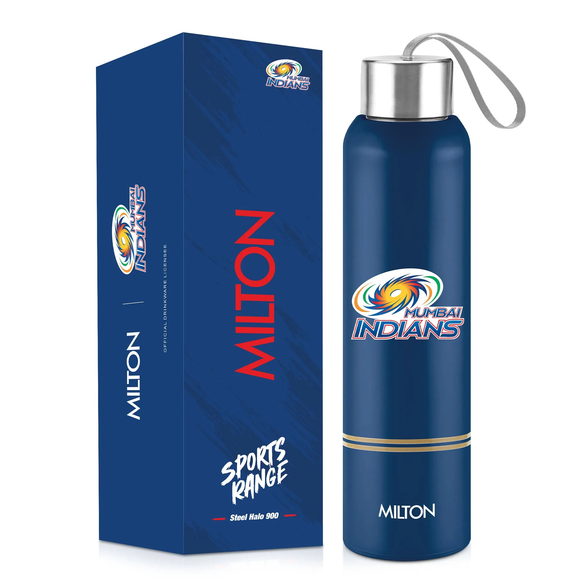 Sports Steel Halo UV Printing Water Bottle - Mumbai Indians (MI) - Milton - Image 1