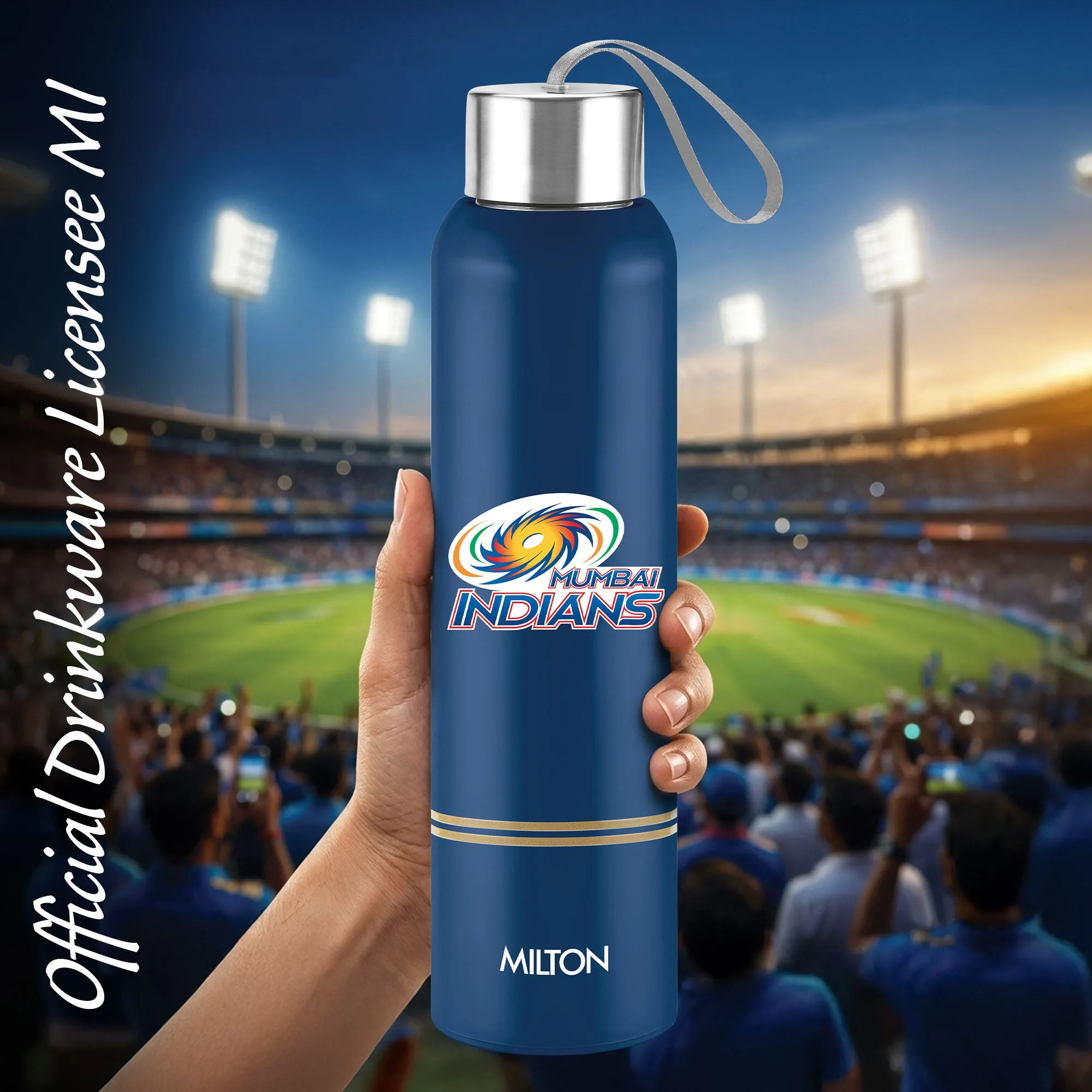 Sports Steel Halo UV Printing Water Bottle - Mumbai Indians (MI) - Milton - Image 8