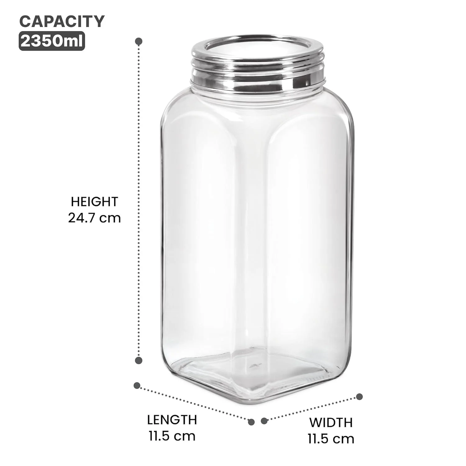 Square Jar With SS 304 Lid (Treo by Milton) - Image 8