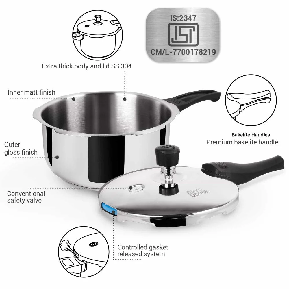 Stainless Steel Pressure Cooker Outer Lid (Milton Procook) - Image 5