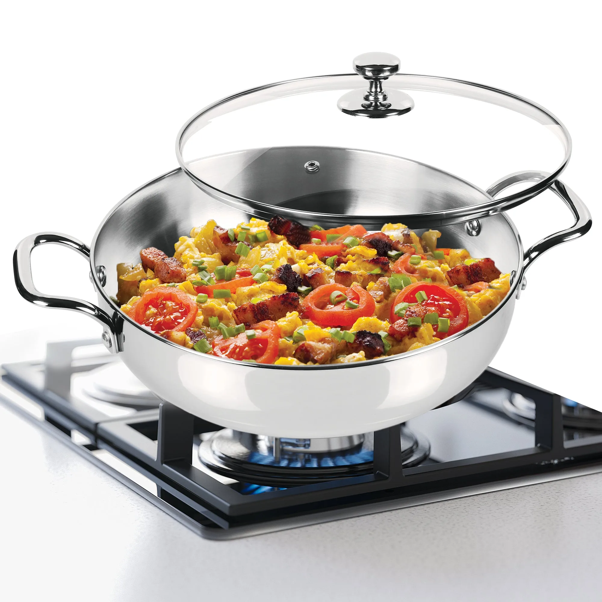 Stainless Steel Kadhai with Glass Lid (Milton Procook)