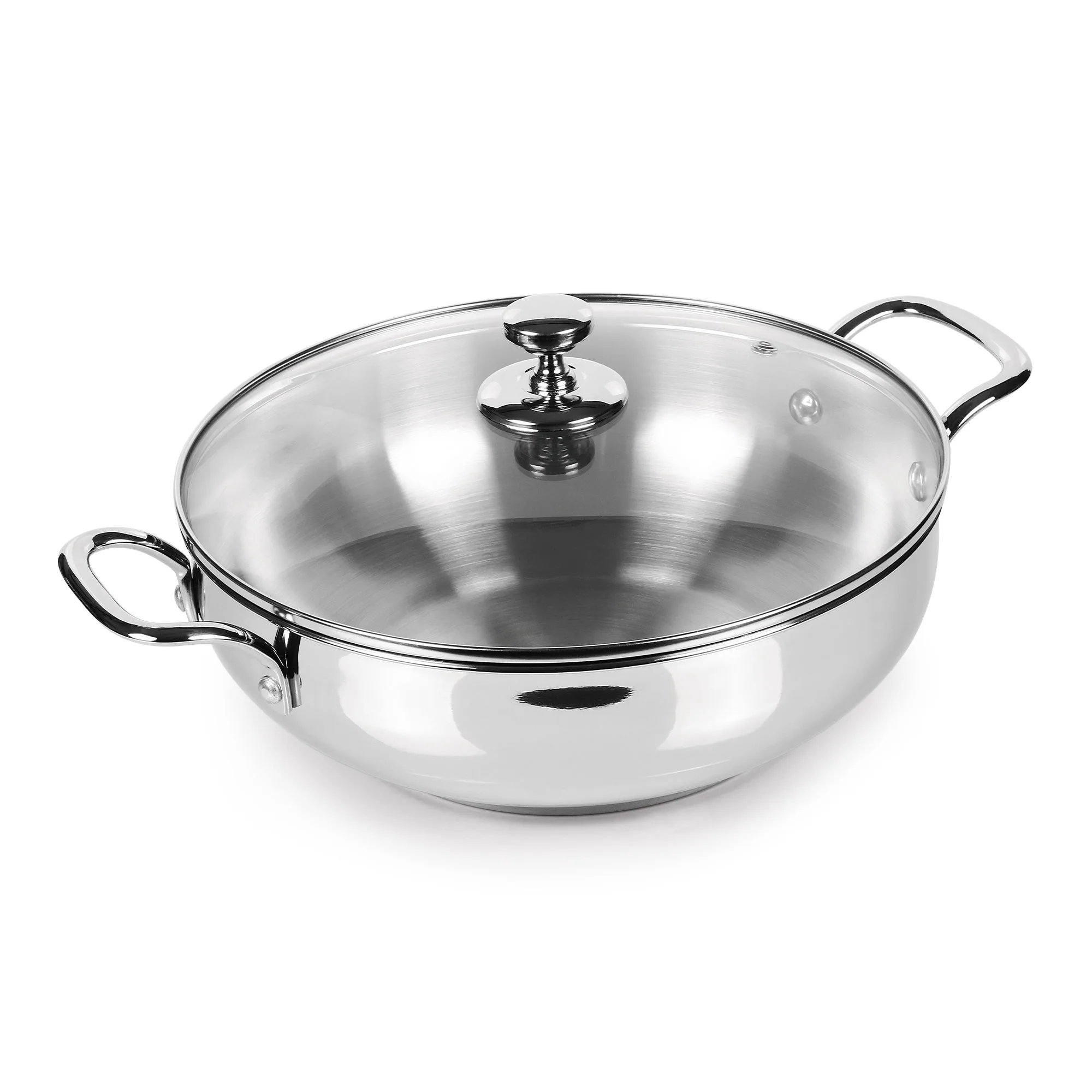 Stainless Steel Kadhai with Glass Lid (Milton Procook) - Image 2