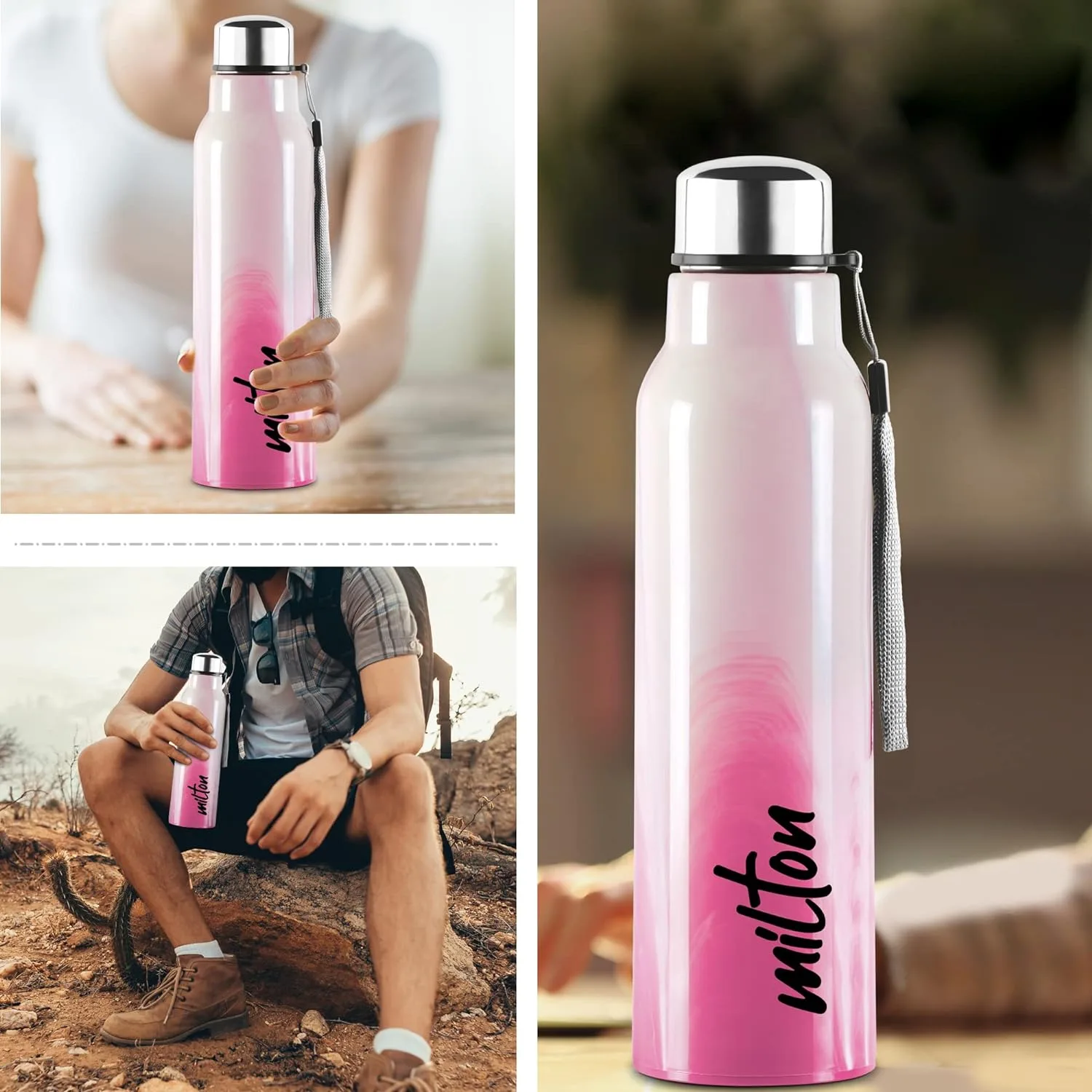 Steel Marble Water Bottle (Milton) - Image 9