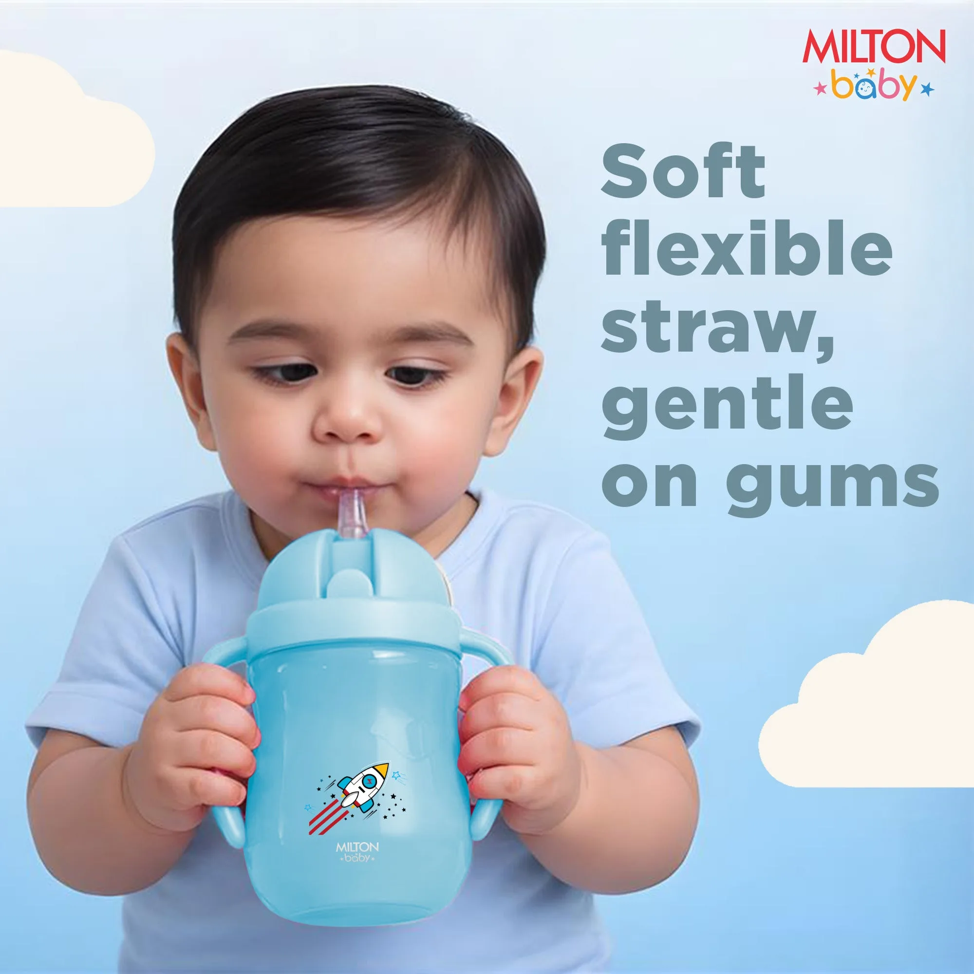 Straw Sipper With Handle Bottle For Baby (Milton) - Image 2