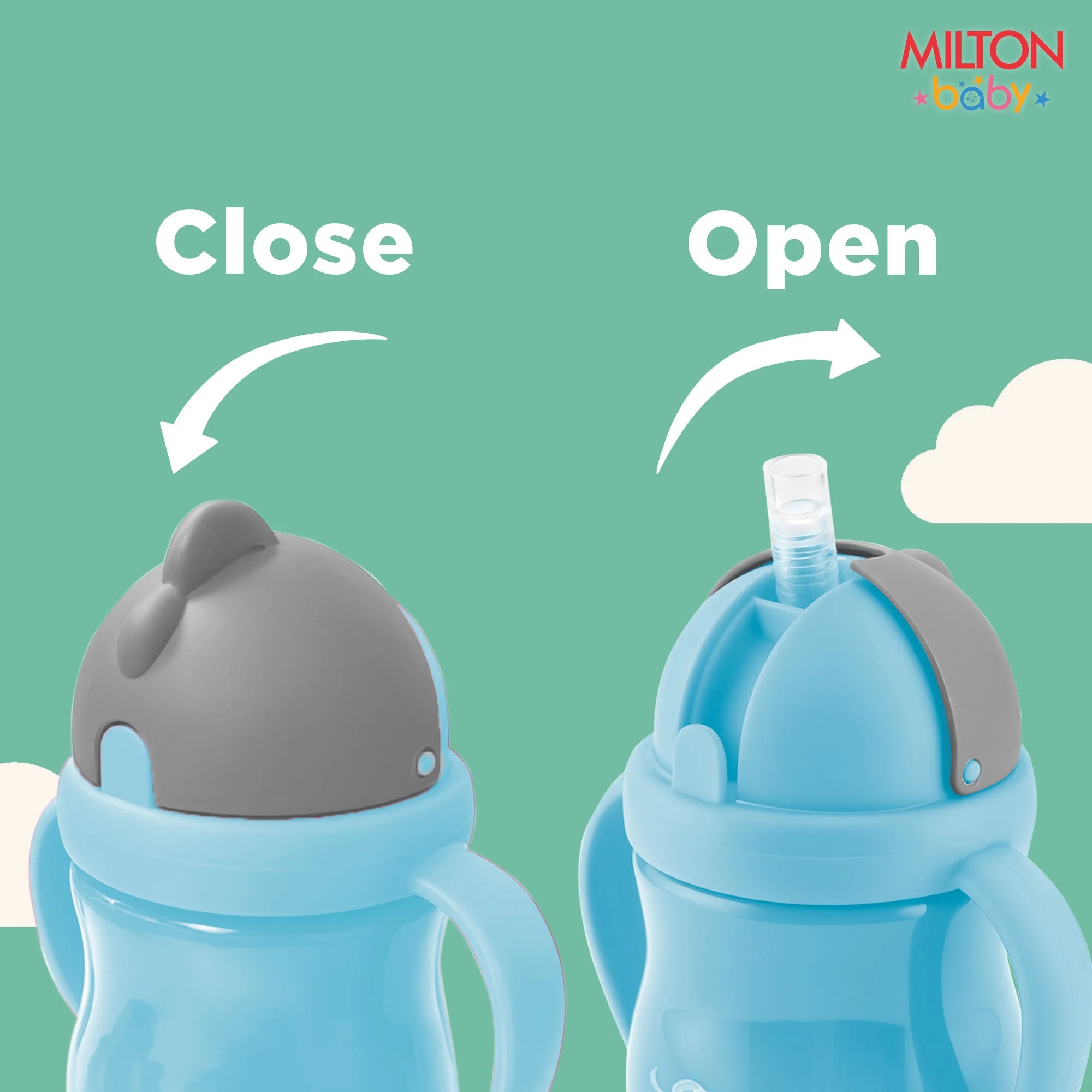 Straw Sipper With Handle Bottle For Baby (Milton) - Image 7