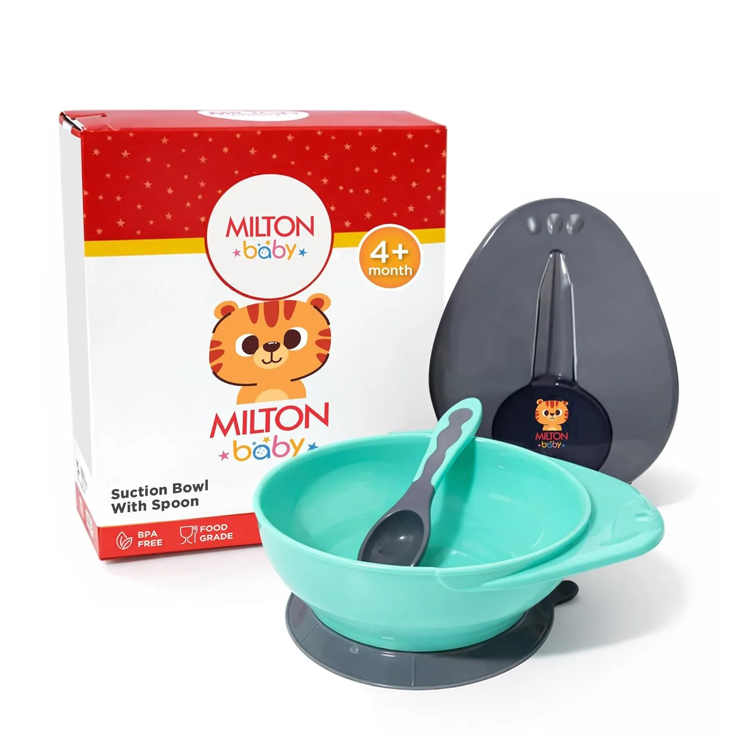Suction Bowl With Lid Spoon For Baby (Milton)