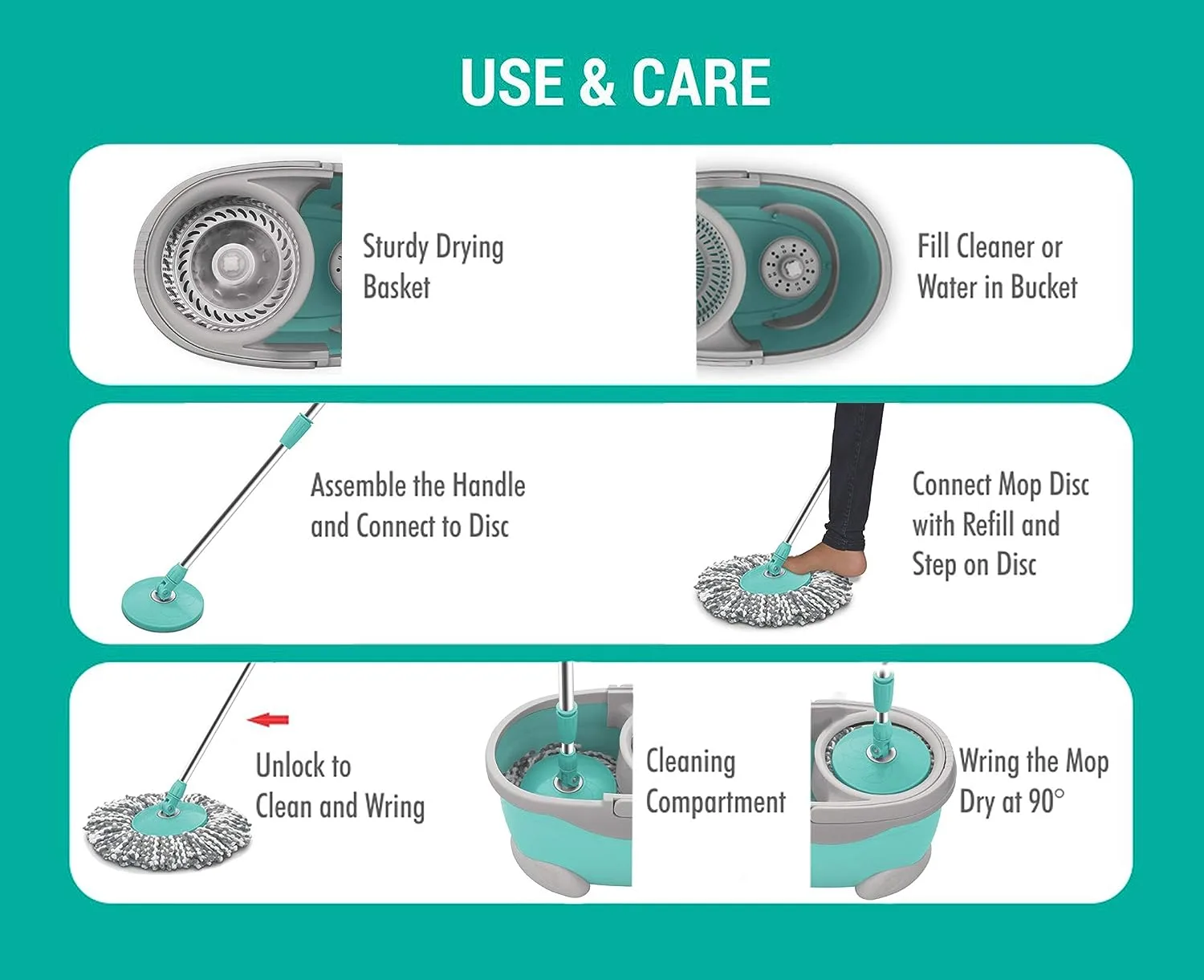 Swift Spin Mop (Spotzero by Milton) - Image 4