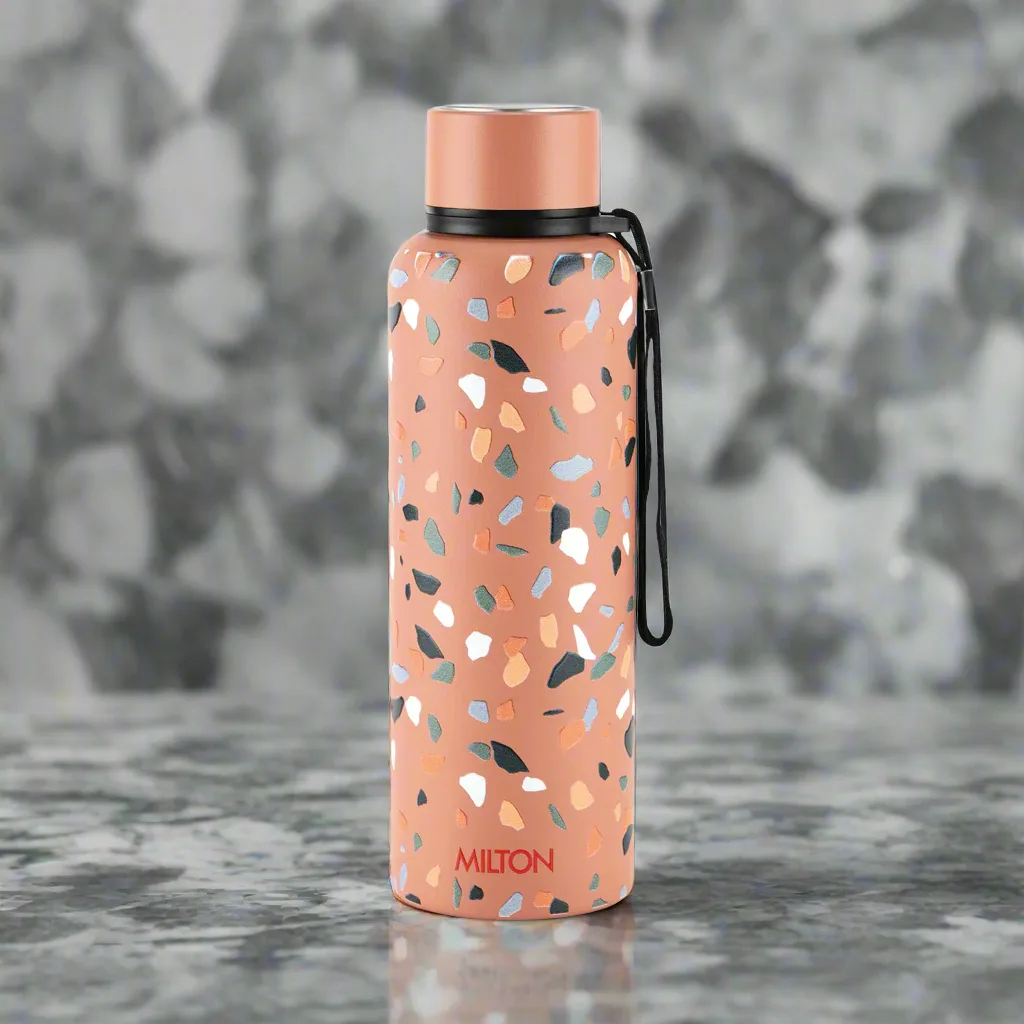 Textured Marble Stones 3D UV Printed Aura Thermosteel Bottle (Milton) - Image 1