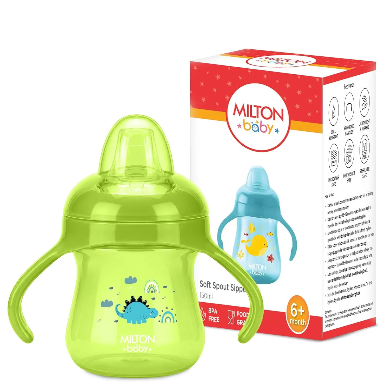 Training Soft Spout Sippy Cup for Baby (Milton) - Image 2