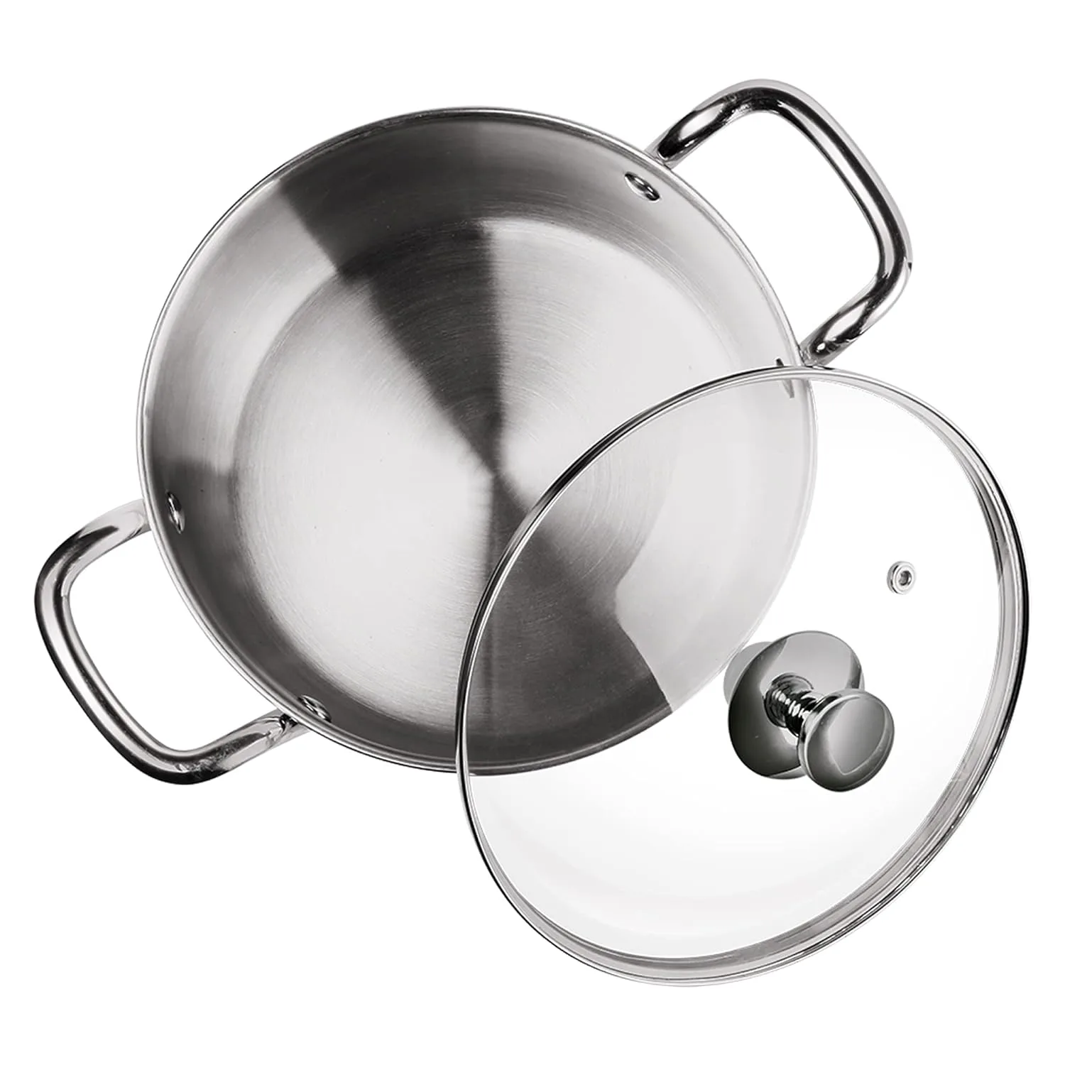 Tri Ply Stainless Steel Casserole With Lid Sandwich Bottom (Milton Procook) - Image 5