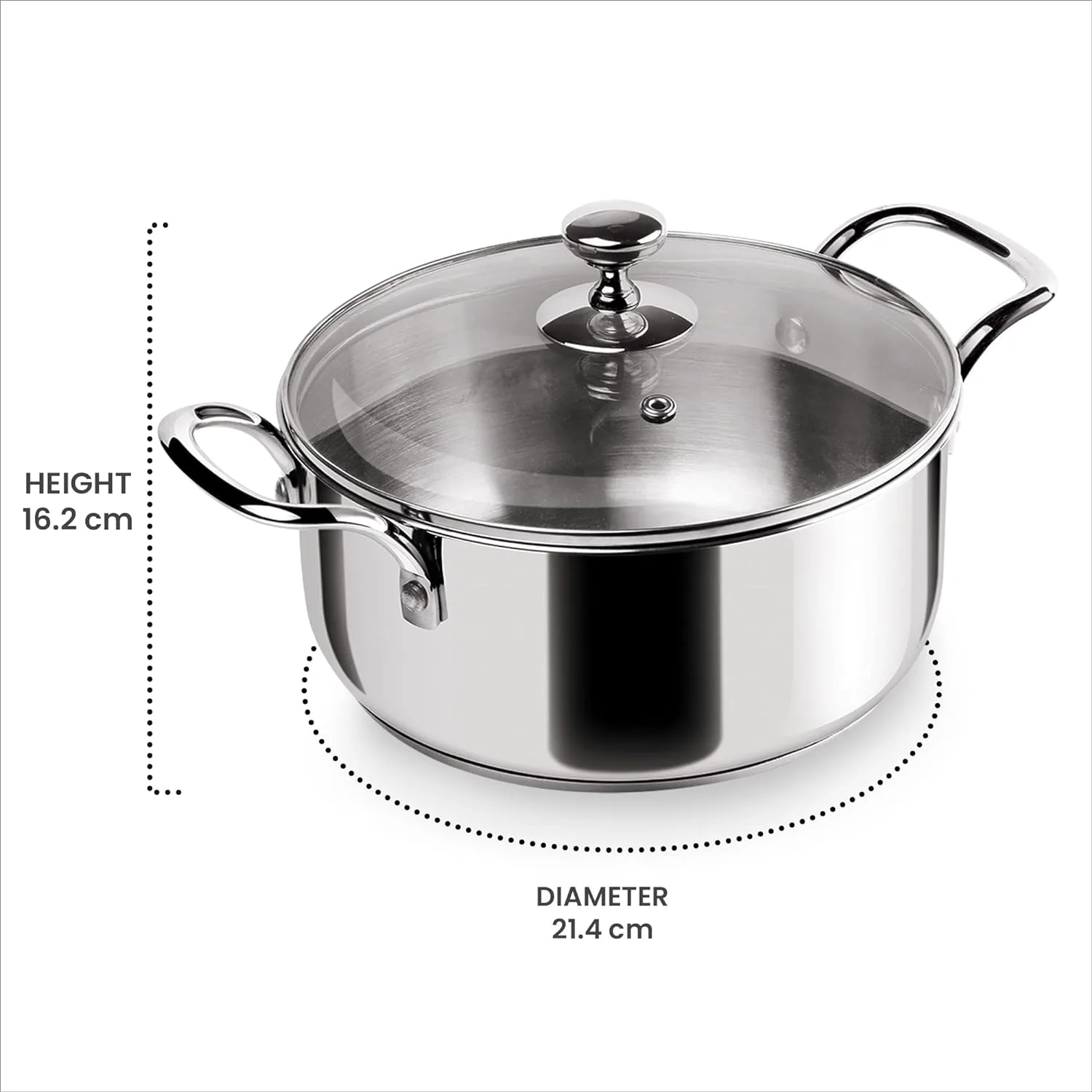 Tri Ply Stainless Steel Casserole With Lid Sandwich Bottom (Milton Procook) - Image 8