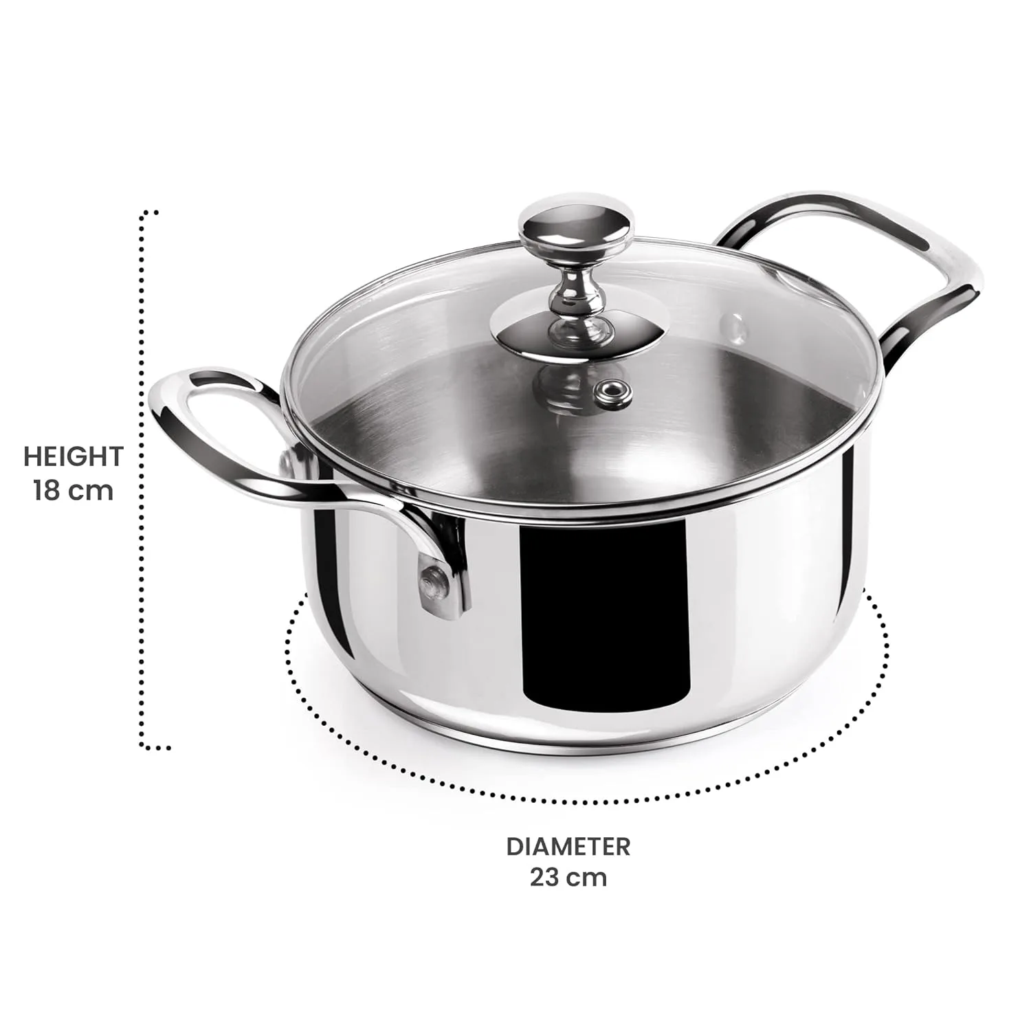 Tri Ply Stainless Steel Casserole With Lid Sandwich Bottom (Milton Procook) - Image 9
