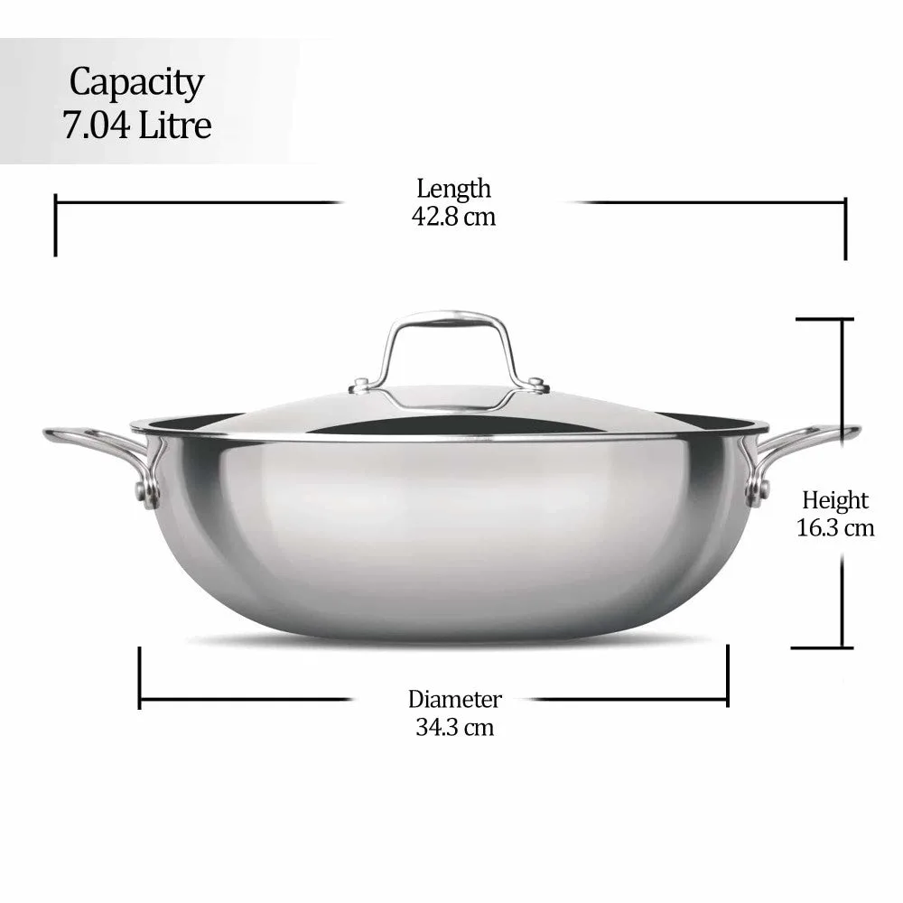 Triply Stainless Steel Kadhai with Lid (Milton Procook) - Image 15