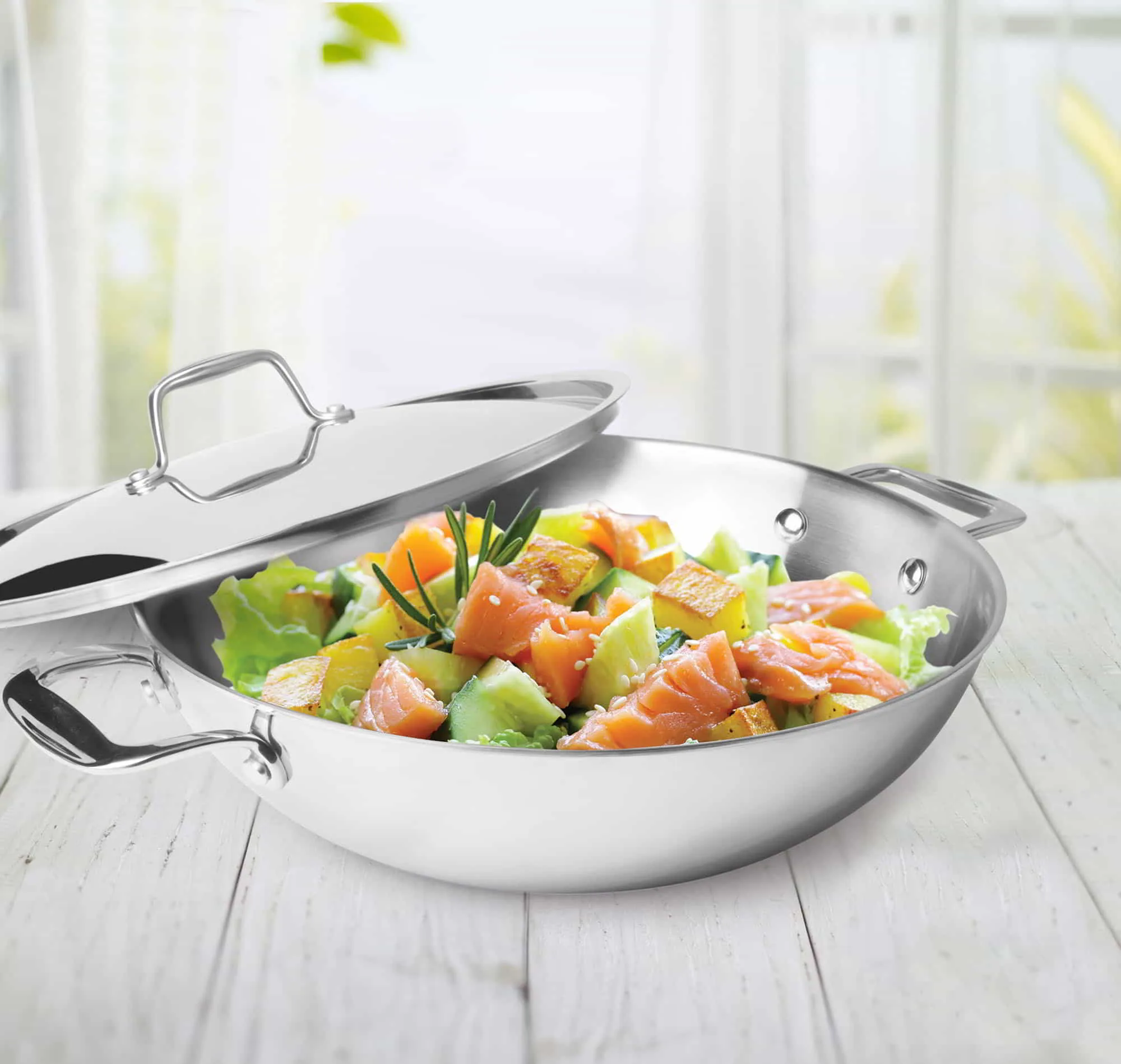 Triply Stainless Steel Kadhai with Lid (Milton Procook) - Image 3