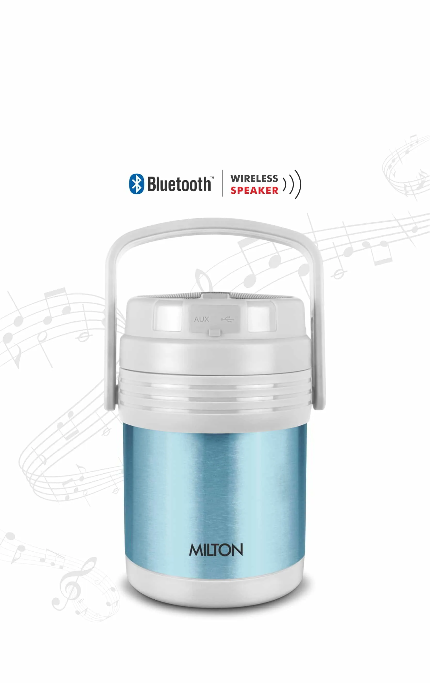 Woofer Thermosteel Tiffin With Bluetooth Speaker (Milton) - Image 6