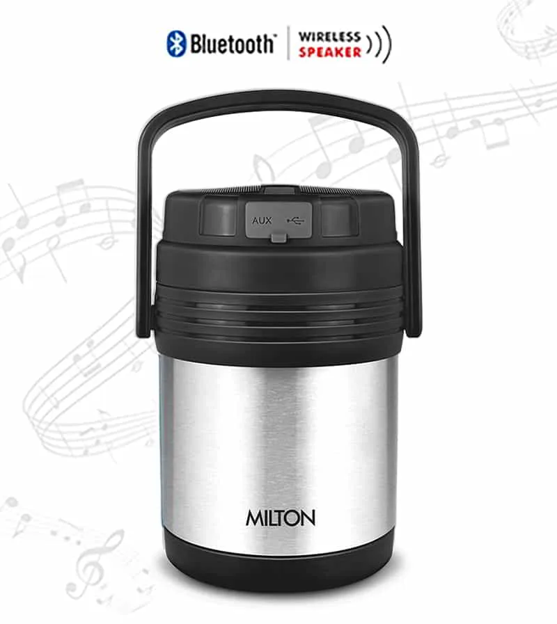 Woofer Thermosteel Tiffin With Bluetooth Speaker (Milton) - Image 7